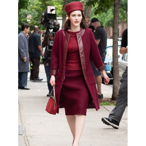 The Marvelous Mrs. Maisel S04 Rachel Brosnahan Maroon Coat